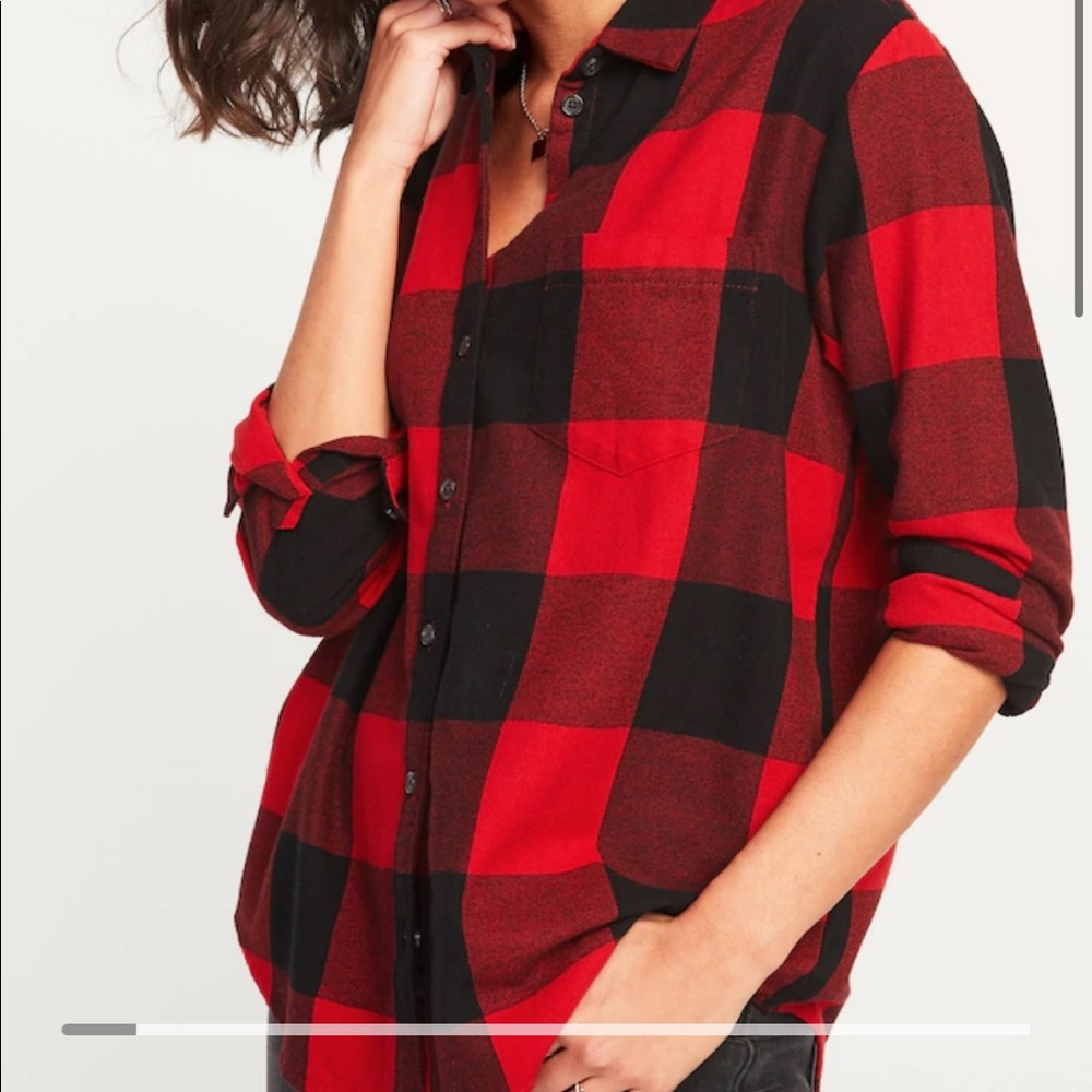 NWT Oversized Plaid Flannel Boyfriend Shirt
